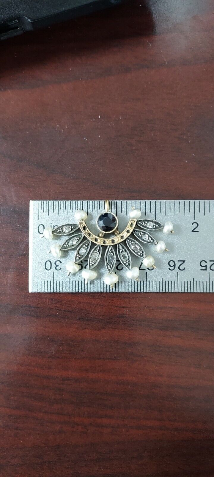 1700's Diamond, Sapphire And Pearl Pendant