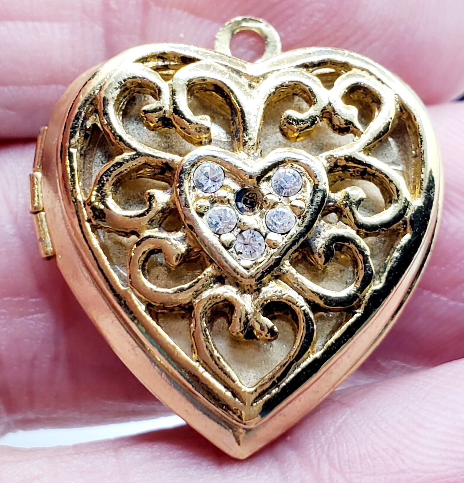 Gold Plate Victorian Antique 1800s Photo Brooch Pin Necklace Locket Trifari 