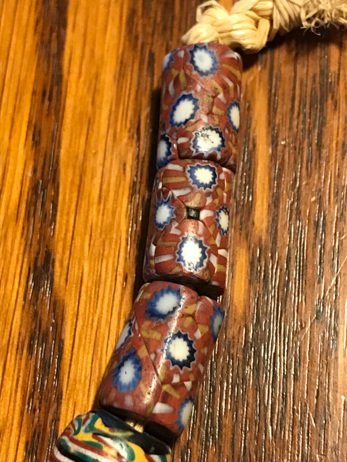 2 Strands / 26 African Trade Beads Venetian Millefiori 1700s - 1800s