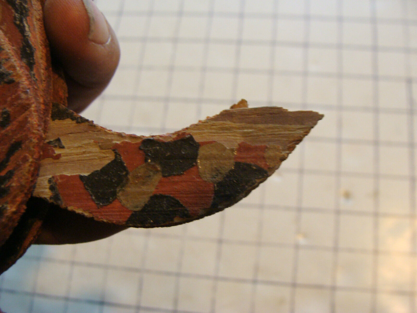 Vintage Wooden toy: KANGEROO Movable early 1900's wooden animal, damaged tail