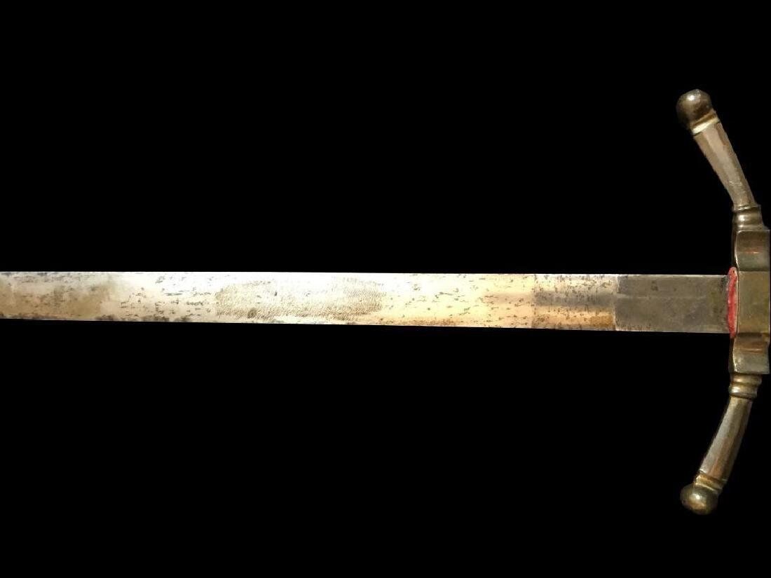 Antique Sword, Victorian Romantic Revival, Bronze Handle, Double Edge, 1800's!