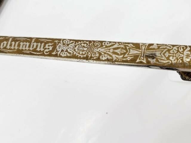 Late 1800's Antique T.C. Gleason KoC Engraved Knights Sword