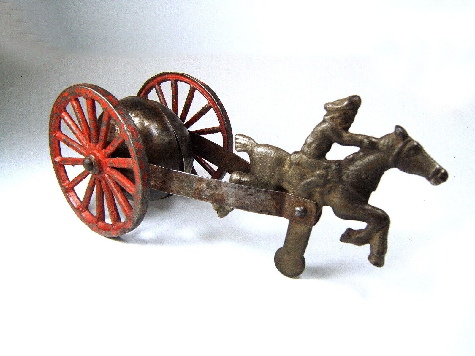 Antique Cast Iron Paul Revere on Horse D W Waltrous/Gong Bell Mfg Co. Toy 1900's