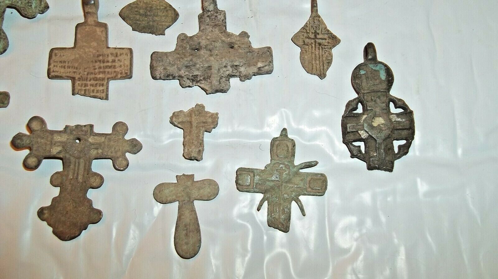 1400 - 1700's Russian Byzantine / Medieval Cross Pendant Fragments - $8  EACH