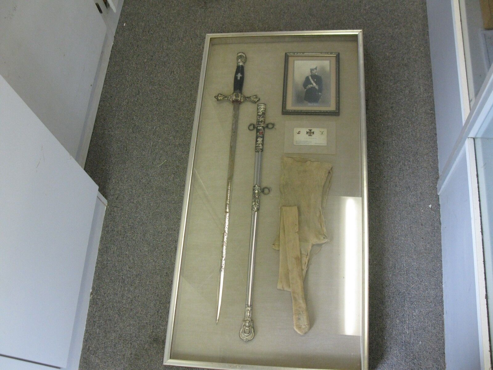 1800'S JOHN FRANKLIN SHANK SWORD AND SHEETH AND PICTURE. EXCELLENT 