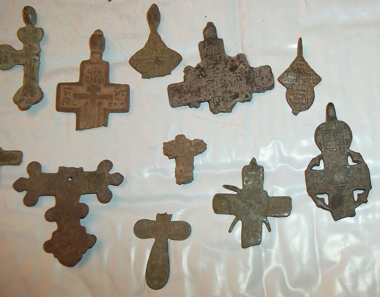 1400 - 1700's Russian Byzantine / Medieval Cross Pendant Fragments - $8  EACH