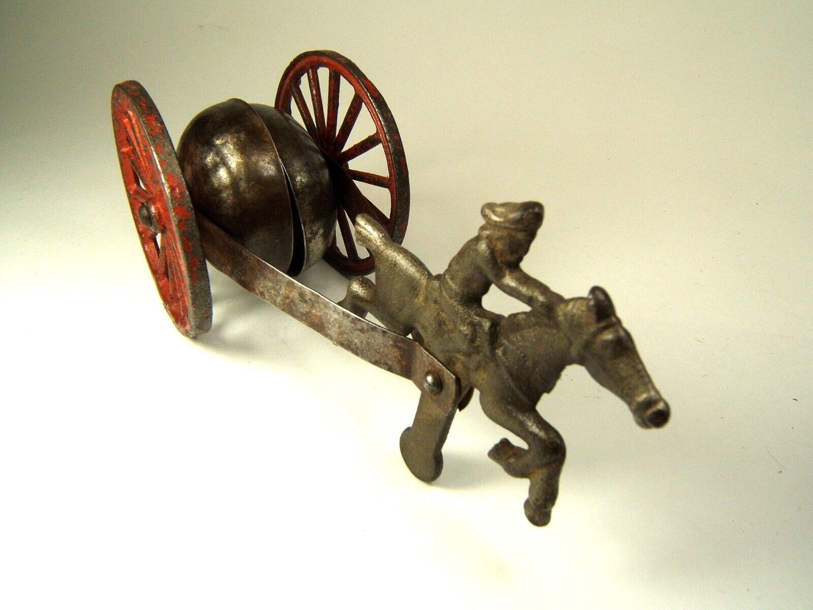 Antique Cast Iron Paul Revere on Horse D W Waltrous/Gong Bell Mfg Co. Toy 1900's