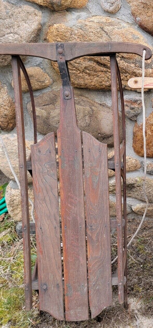 Antique “FIRE FLY" No.11a Wood Sled Flexible Flyer  RARE Circa 1900
