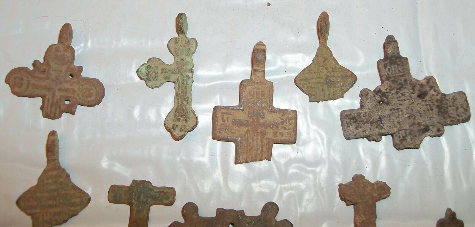 1400 - 1700's Russian Byzantine / Medieval Cross Pendant Fragments - $8  EACH