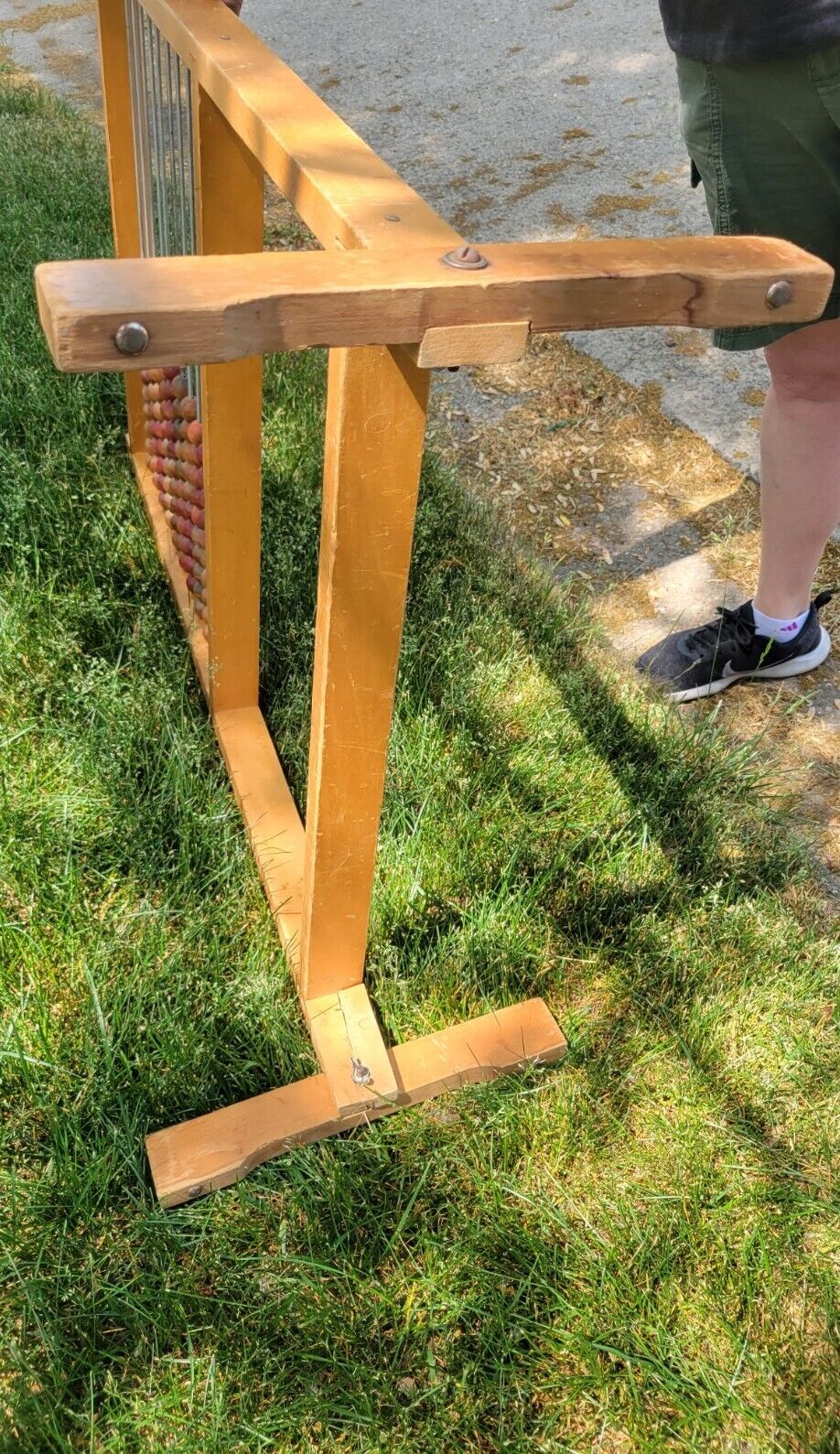Vintage Milton Bradley Wooden Free Standing Abacus, Tall, Great Condition. RARE!