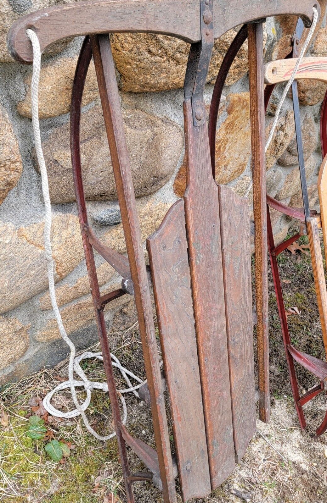 Antique “FIRE FLY" No.11a Wood Sled Flexible Flyer  RARE Circa 1900