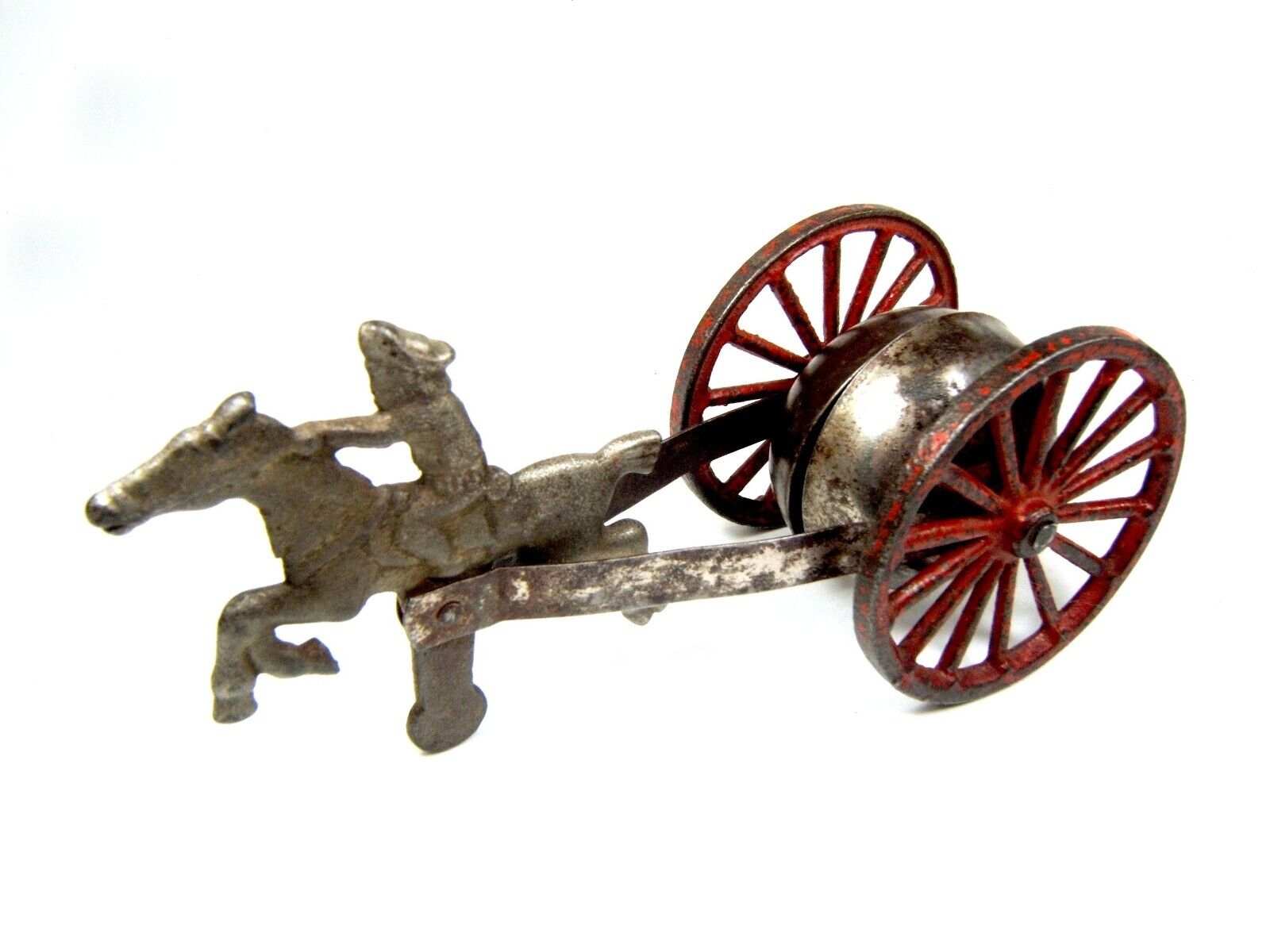 Antique Cast Iron Paul Revere on Horse D W Waltrous/Gong Bell Mfg Co. Toy 1900's