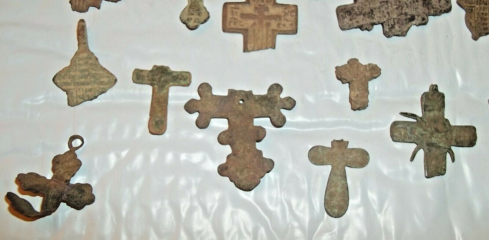1400 - 1700's Russian Byzantine / Medieval Cross Pendant Fragments - $8  EACH