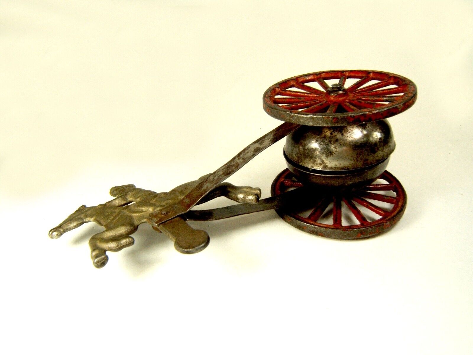 Antique Cast Iron Paul Revere on Horse D W Waltrous/Gong Bell Mfg Co. Toy 1900's