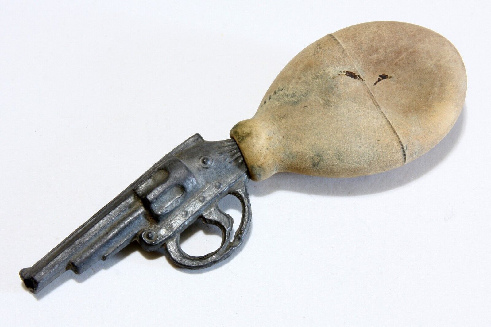 Antique Early 1900s Toy Squirt Gun Water Pistol W/ Rubber Bulb Squeeze Handle