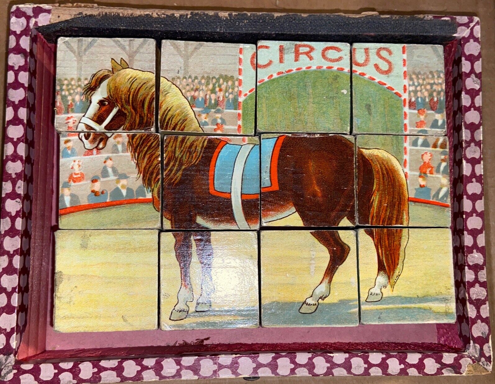 Antique Circa 1900’s child’s GERMAN Lithograph Block Puzzle