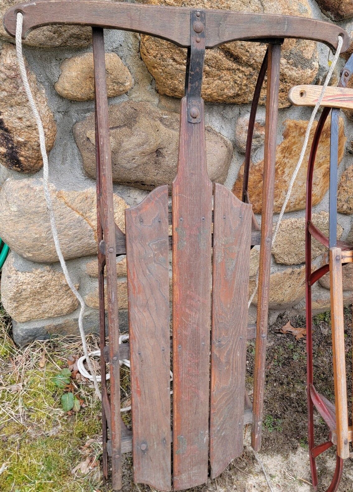 Antique “FIRE FLY" No.11a Wood Sled Flexible Flyer  RARE Circa 1900