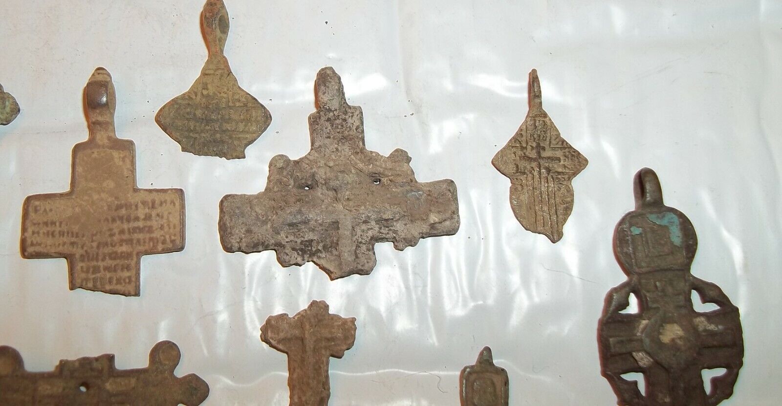 1400 - 1700's Russian Byzantine / Medieval Cross Pendant Fragments - $8  EACH