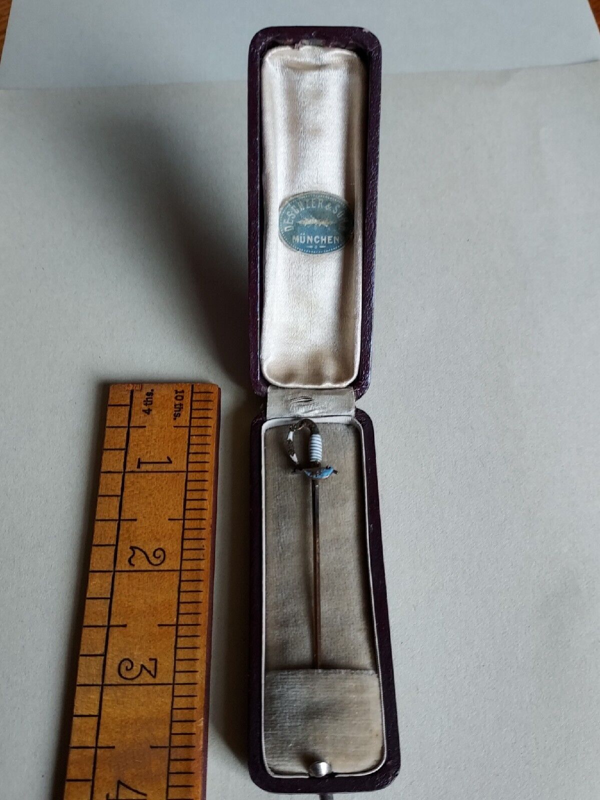 Rare And Detailed Mini Sword Has Soild Gold Blade German Made Possibly 1700s