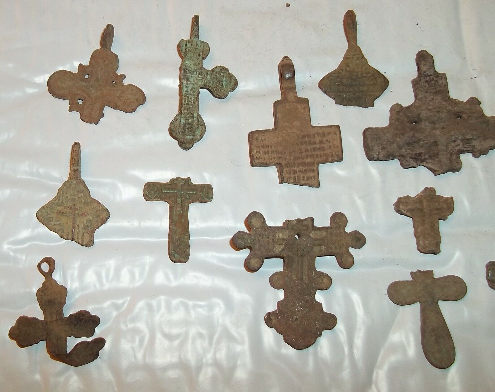 1400 - 1700's Russian Byzantine / Medieval Cross Pendant Fragments - $8  EACH