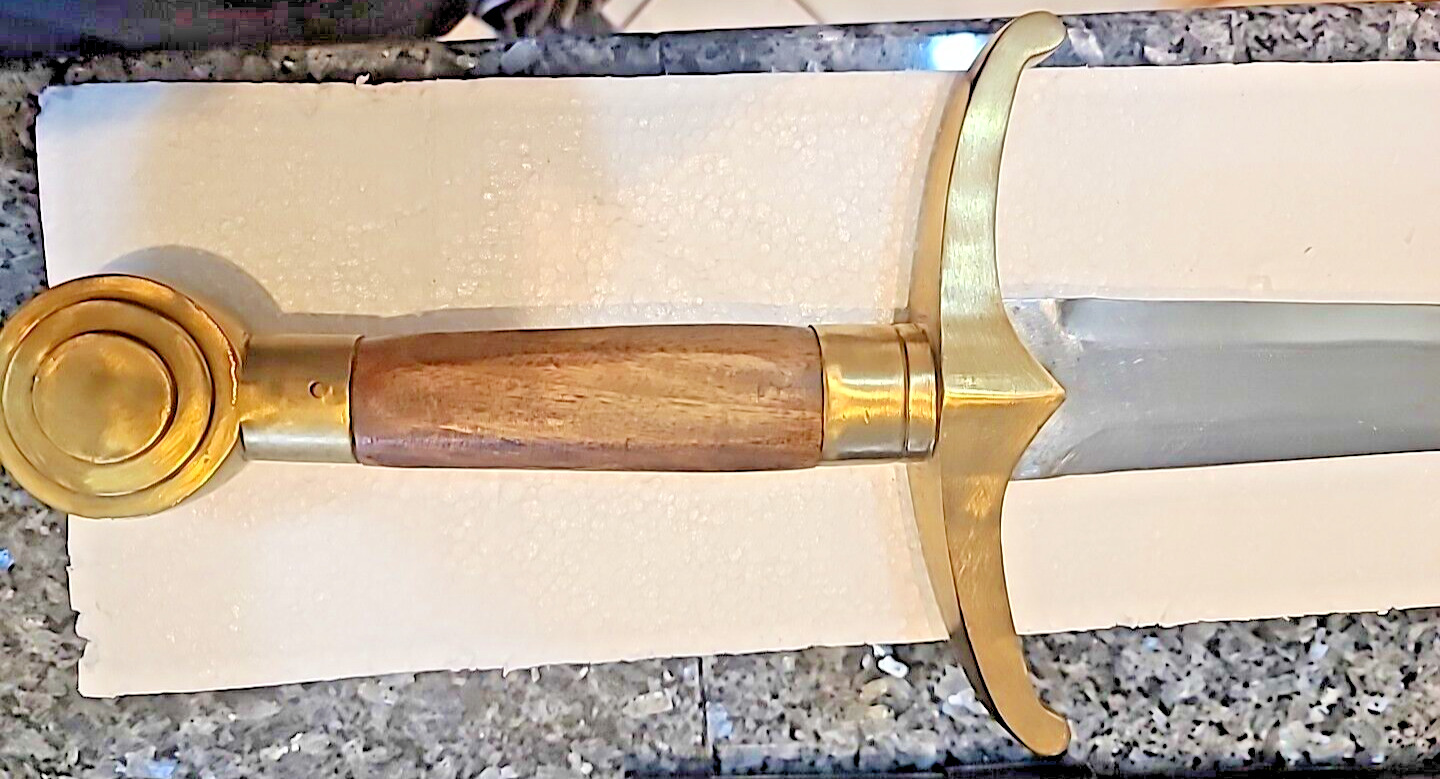 Rare Vintage 1800s Custom Sword with 27.5" Blade and Scabbard
