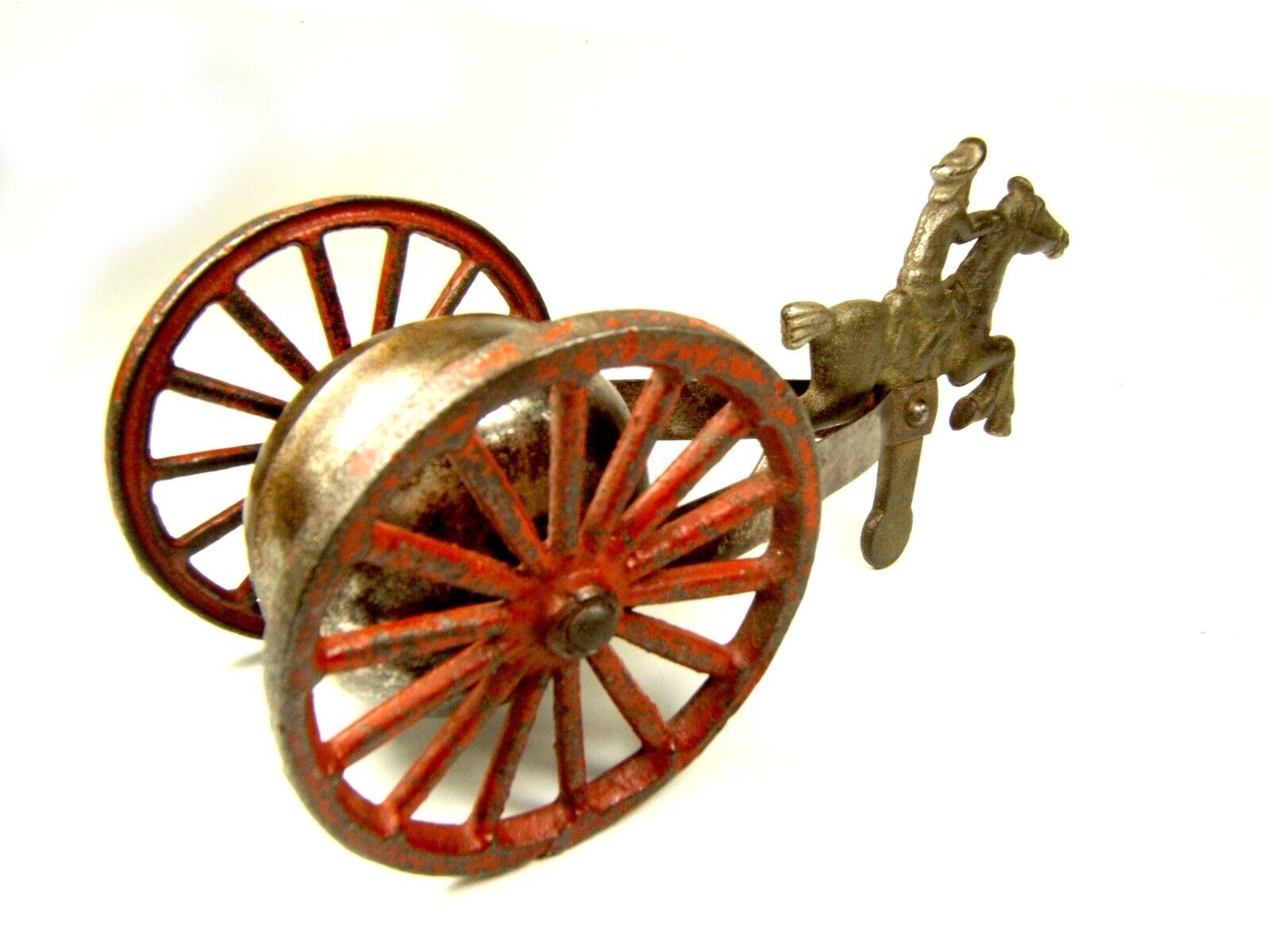 Antique Cast Iron Paul Revere on Horse D W Waltrous/Gong Bell Mfg Co. Toy 1900's