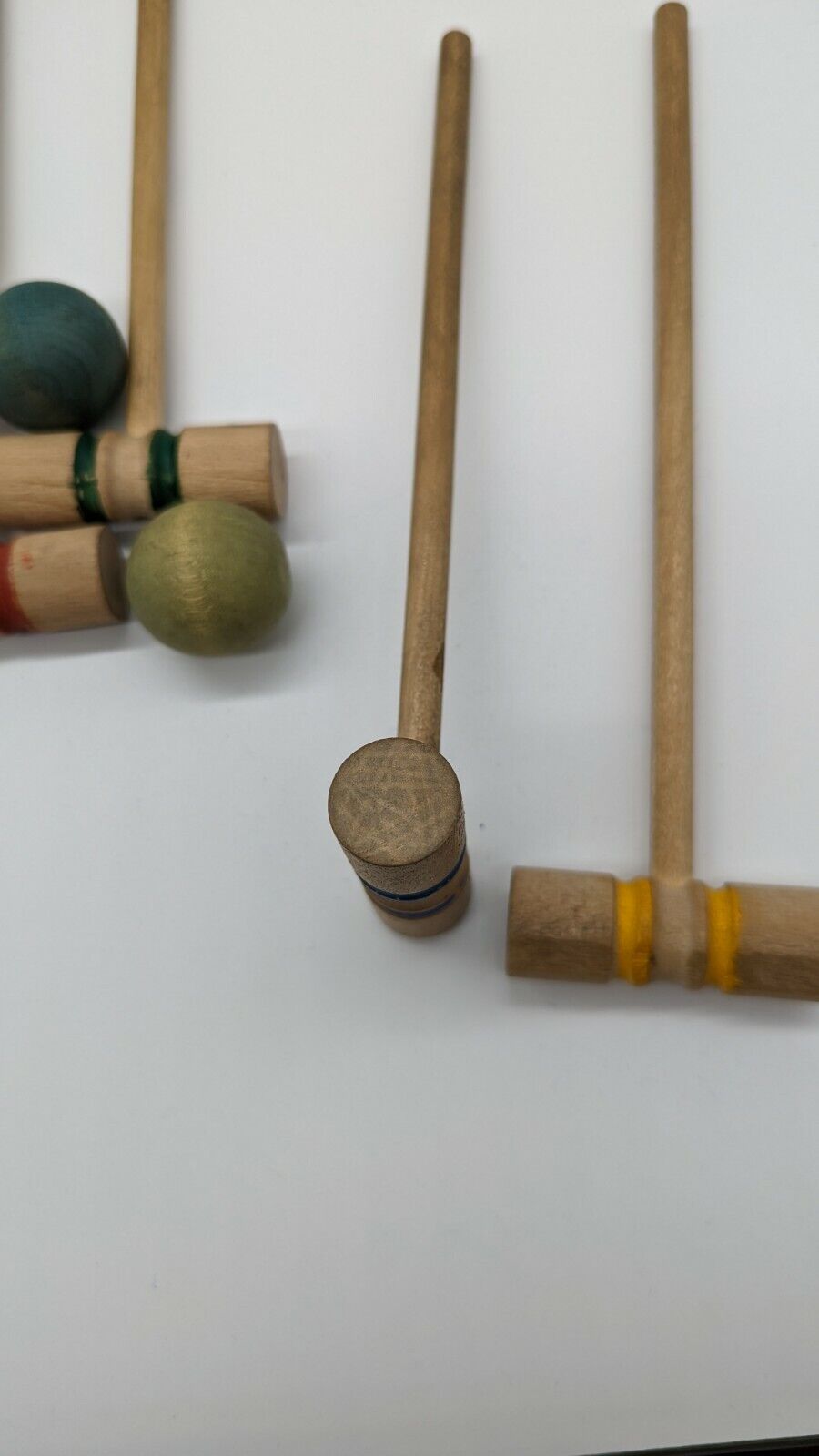 Antique Table Croquet Tabletop 4333 complete wood early 1900s cardboard box 
