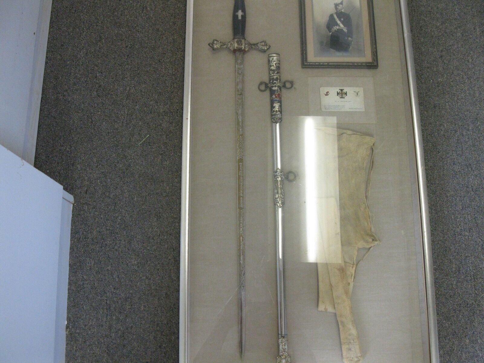 1800'S JOHN FRANKLIN SHANK SWORD AND SHEETH AND PICTURE. EXCELLENT 