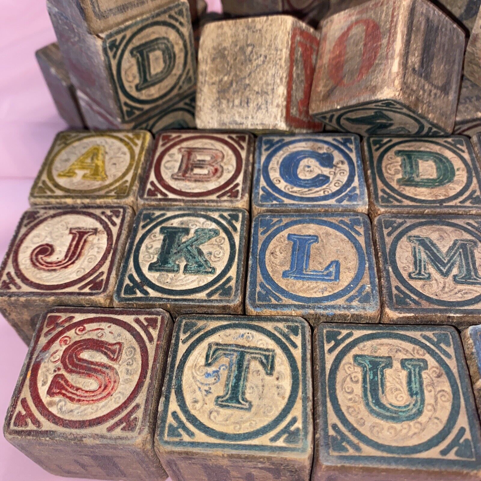 Pick Your Letters-Early 1900 Antique Wooden Alphabet  Wood Blocks, $6ea See Desc
