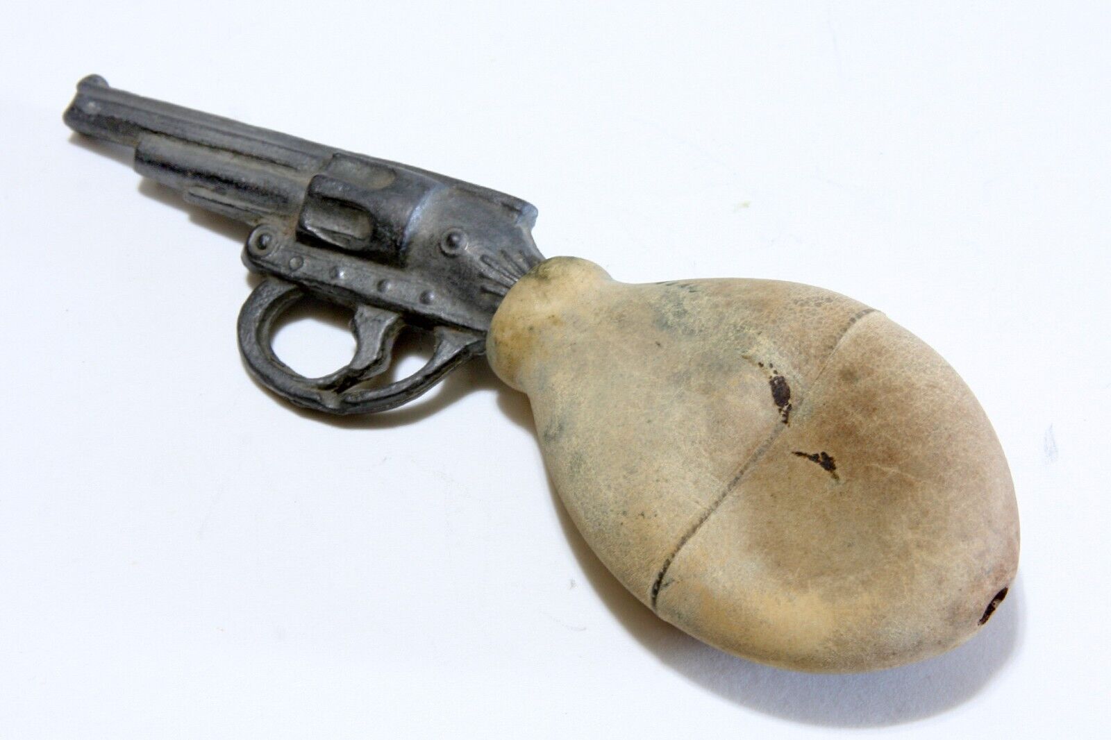 Antique Early 1900s Toy Squirt Gun Water Pistol W/ Rubber Bulb Squeeze Handle