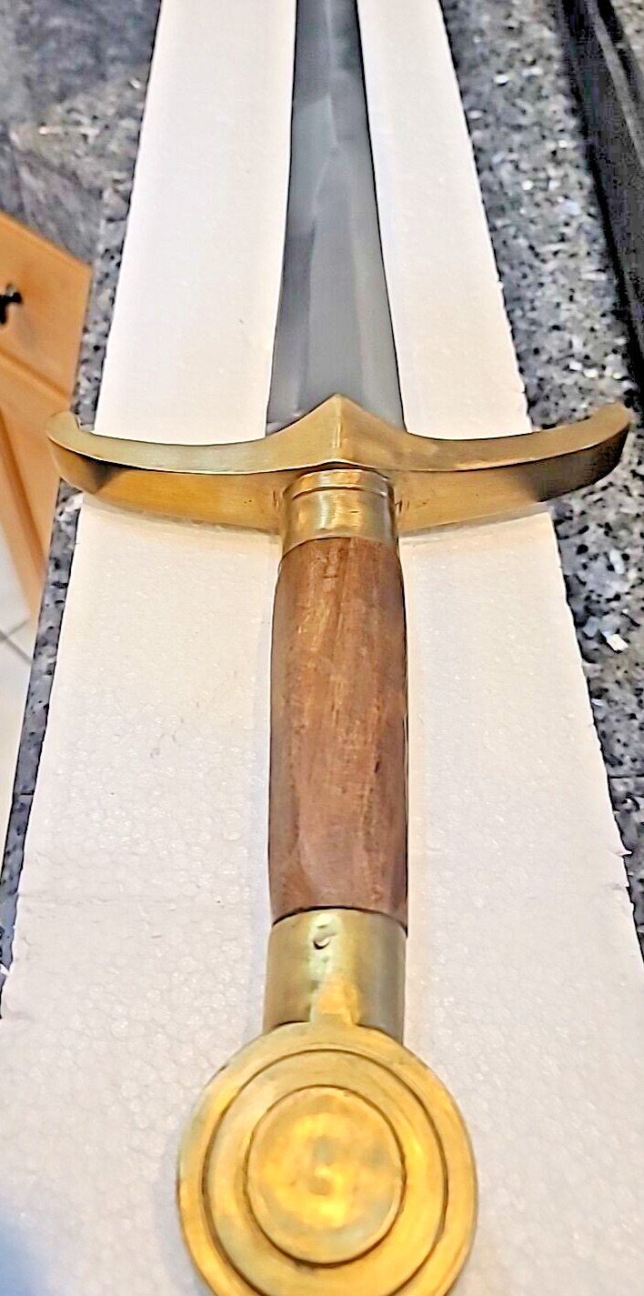 Rare Vintage 1800s Custom Sword with 27.5" Blade and Scabbard