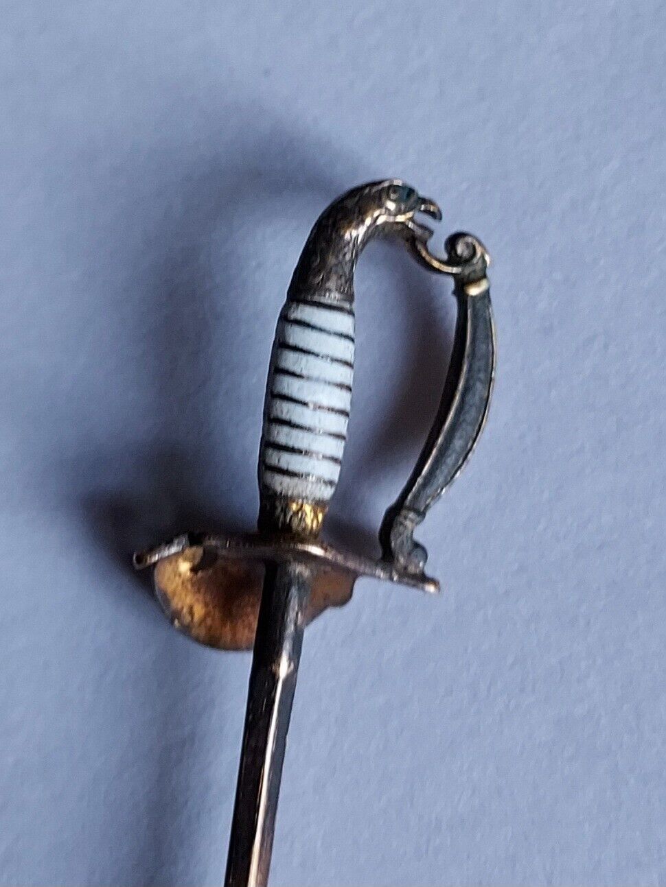 Rare And Detailed Mini Sword Has Soild Gold Blade German Made Possibly 1700s