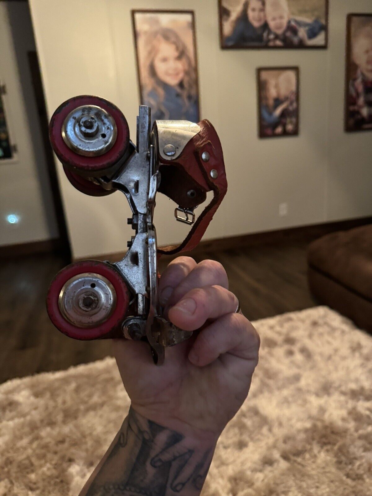 vintage roller skates metal wheels