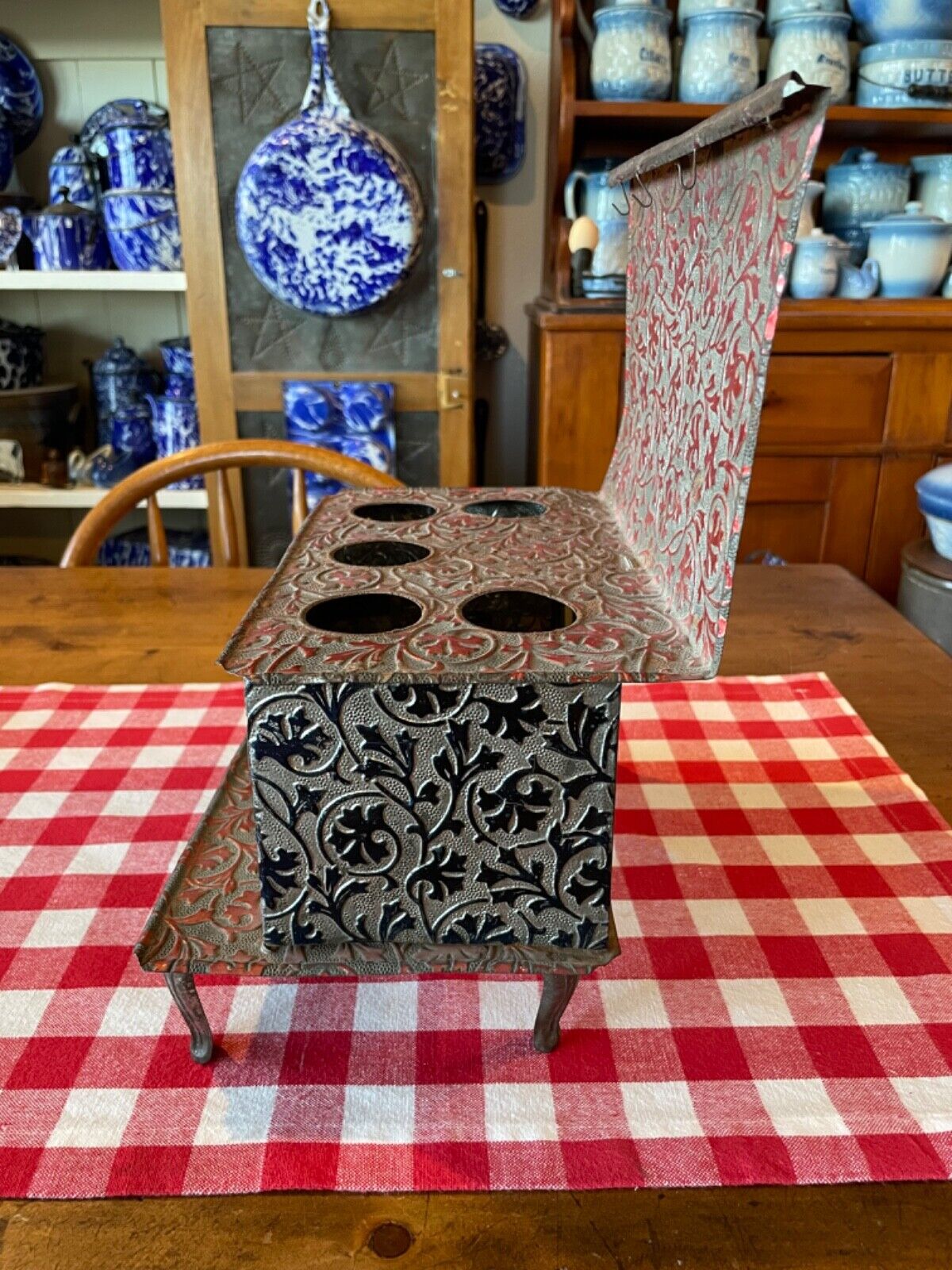 Antique Victorian Embossed Tin Toy Child's Cook Stove