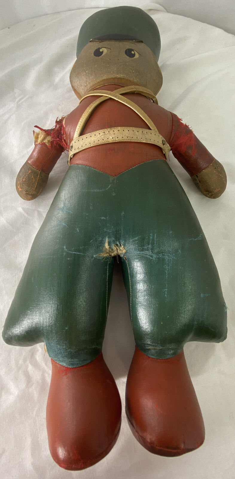 Oil Cloth Oilcloth Doll British Redcoat SoldierAntique Early1900s 