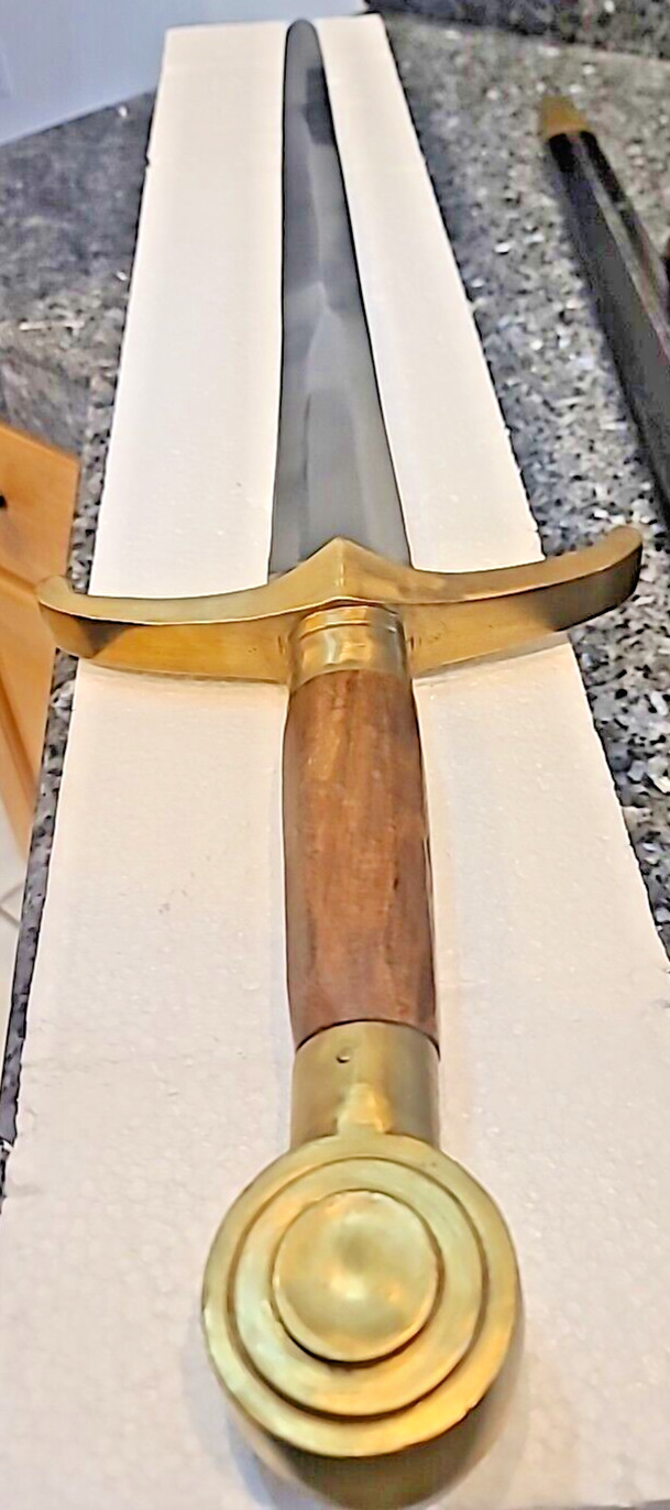 Rare Vintage 1800s Custom Sword with 27.5" Blade and Scabbard
