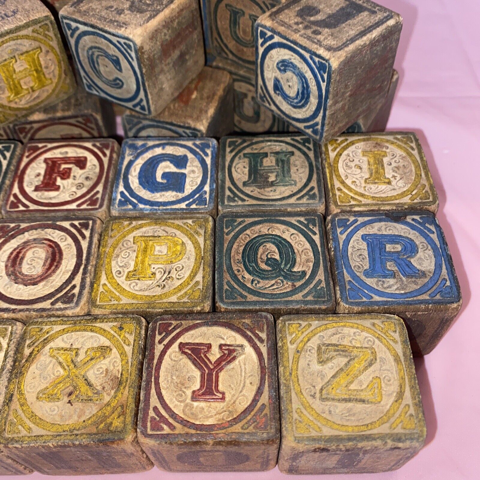Pick Your Letters-Early 1900 Antique Wooden Alphabet  Wood Blocks, $6ea See Desc