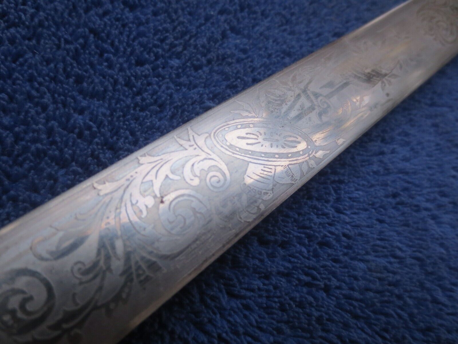 ORIGINAL 19TH CENTURY ANTIQUE US MILITIA NCO ETCHED BLADE  SWORD AND SCABBARD
