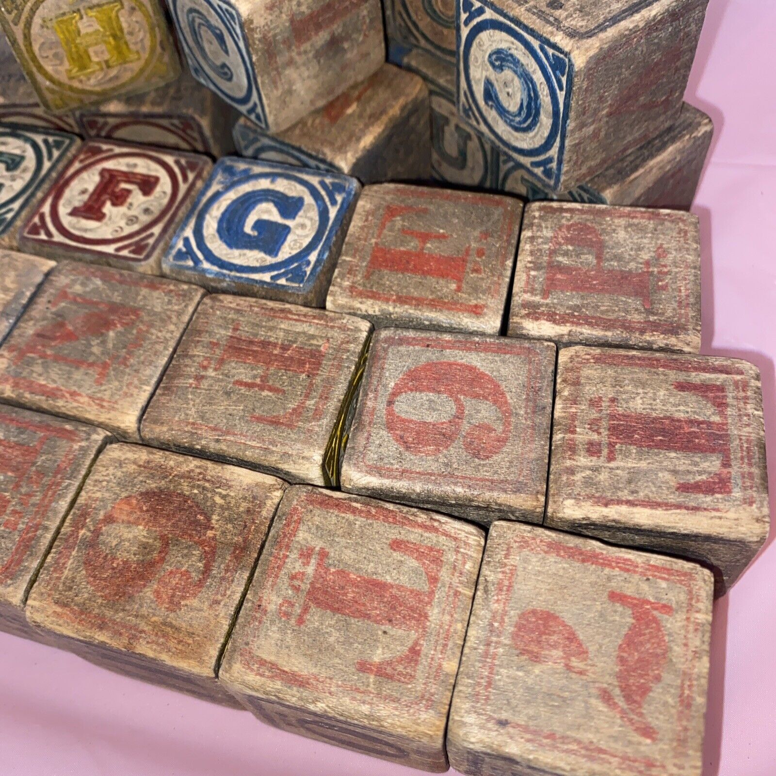 Pick Your Letters-Early 1900 Antique Wooden Alphabet  Wood Blocks, $6ea See Desc