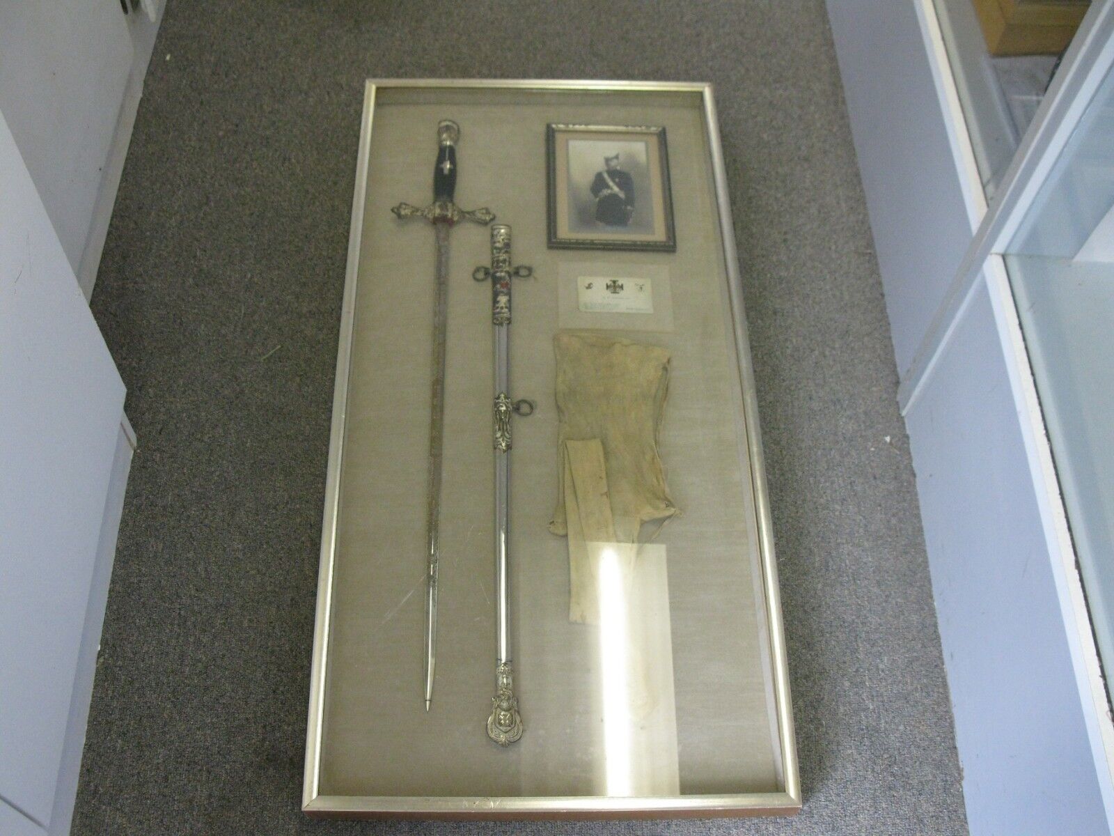 1800'S JOHN FRANKLIN SHANK SWORD AND SHEETH AND PICTURE. EXCELLENT 