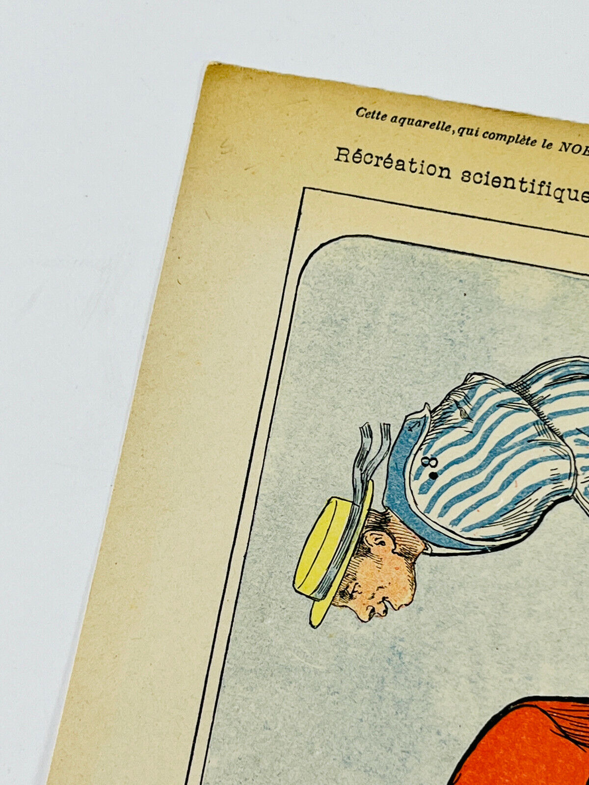 RARE uncut 1900's French Paper Game 'Tete de Ture' Head Arm Swinging