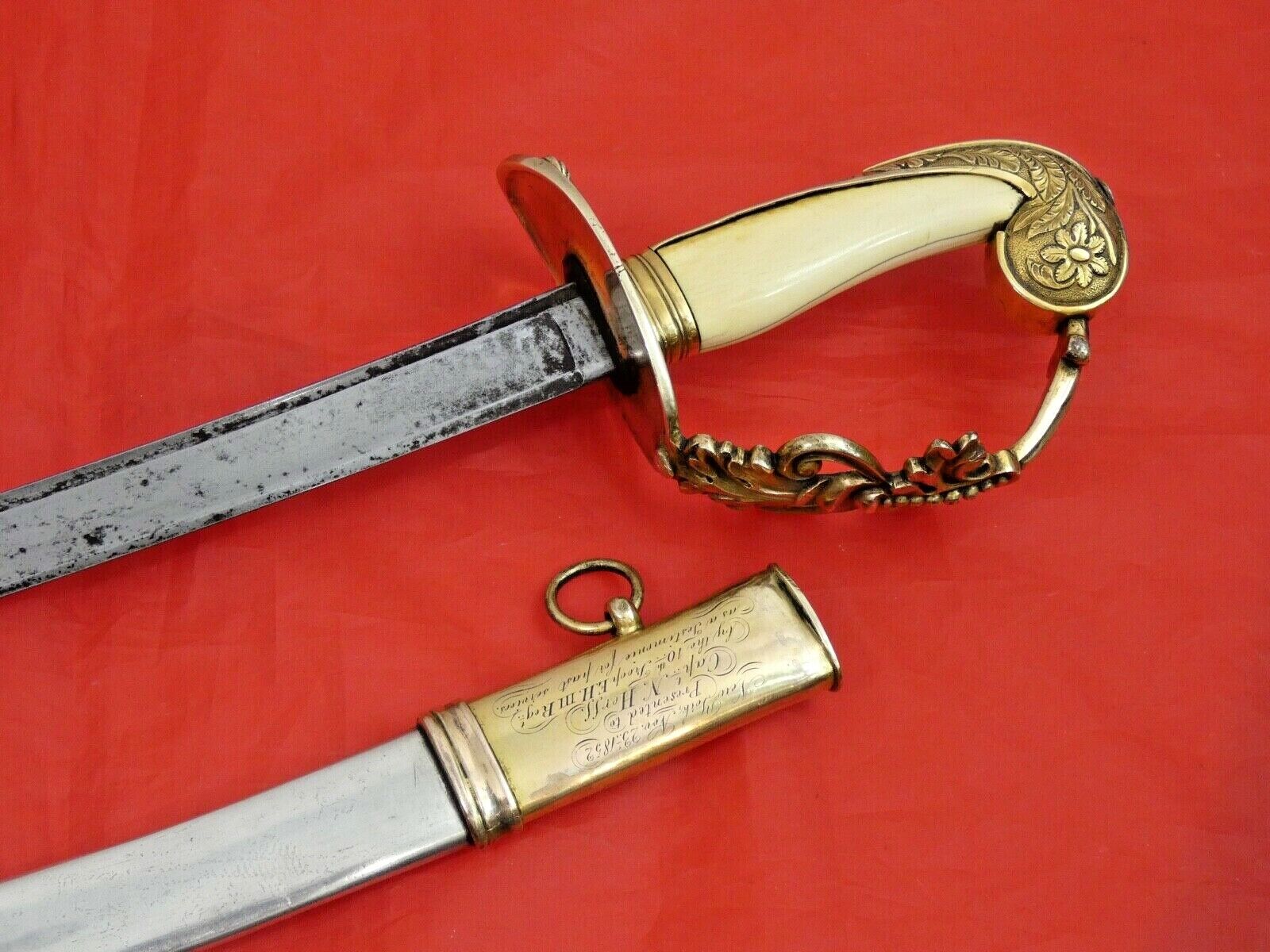ULTRA HIGH GRADE ANTIQUE AMERICAN PRESENTATION SWORD 1852 Before Civil War Blade