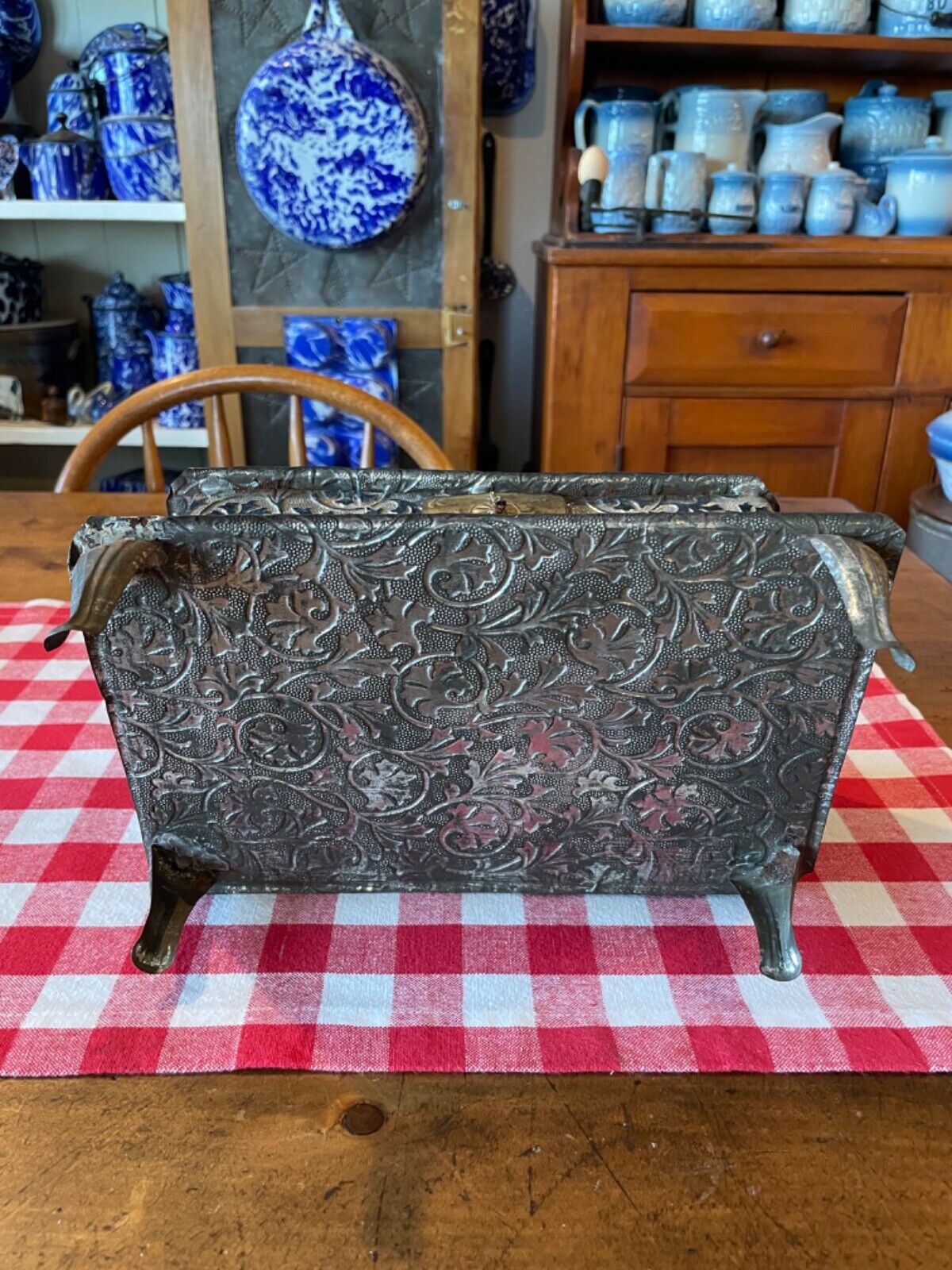 Antique Victorian Embossed Tin Toy Child's Cook Stove