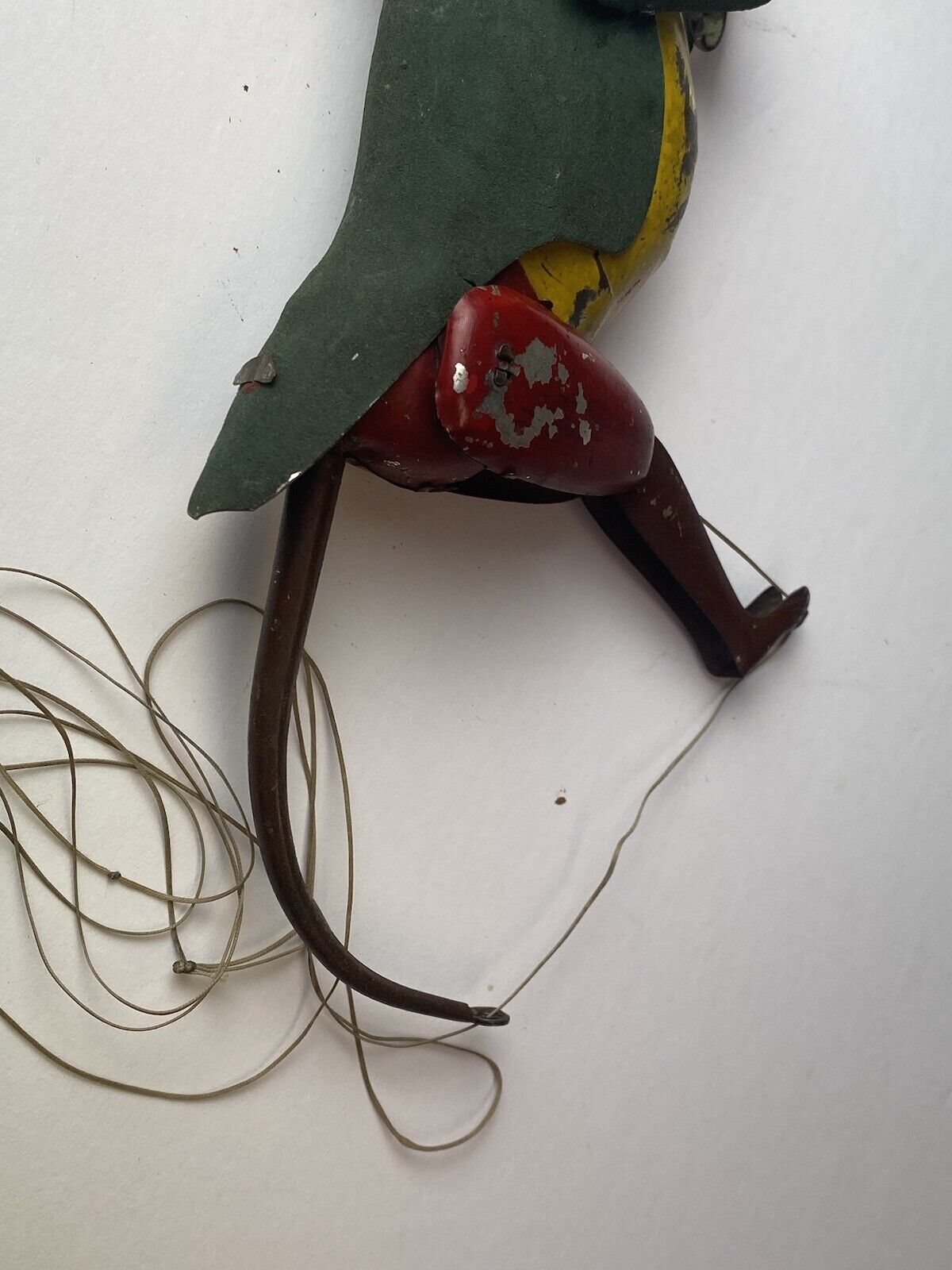 Early VINTAGE TIN TOY CLIMBING MONKEY On String Mechanical Toy 1900’s