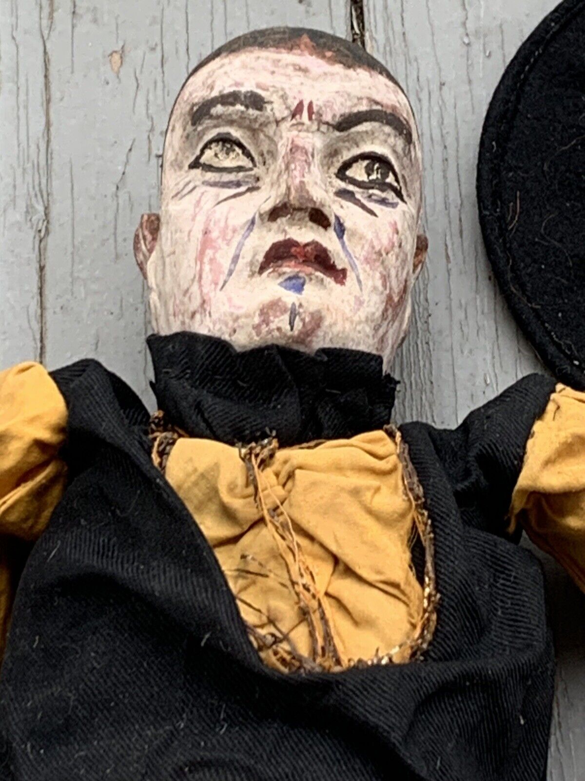 ANTIQUE HAND CARVED WOOD MARIONETTE PUPPET 19" (19F)