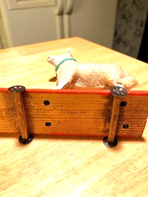 EARLY 1900S LARGE SIZE PUTZ SHEEP ON METAL WHEELS PULL TOY MADE IN GERMANY