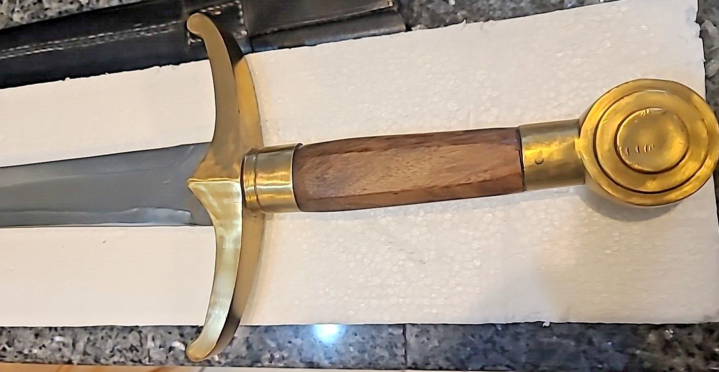 Rare Vintage 1800s Custom Sword with 27.5" Blade and Scabbard