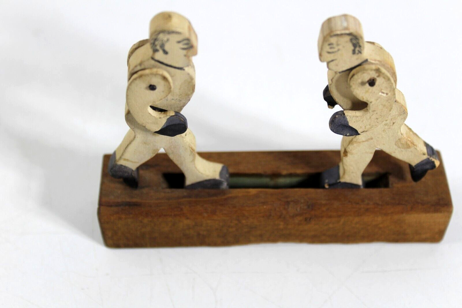 Lot of 2 Vintage Antique Toys Kiss Me Lucy and Wooden Boxer fighter 1900s toy