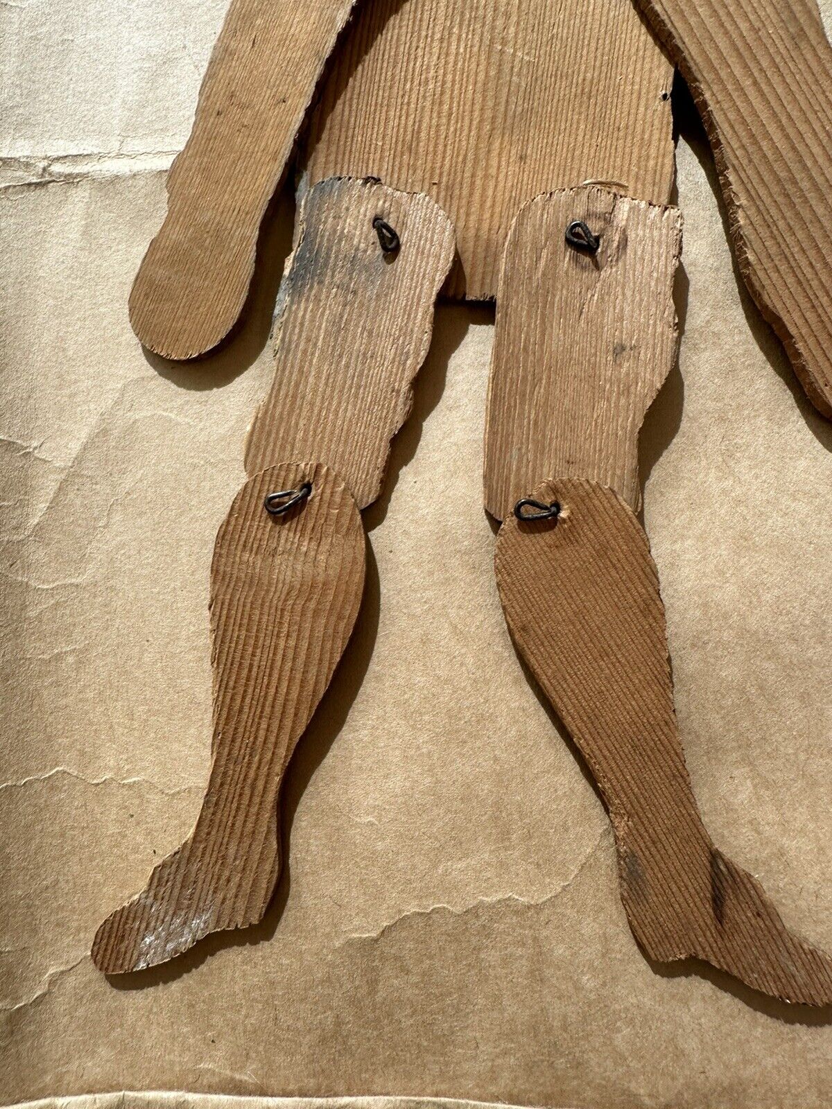 Antique Germany paper litho Jumping Jacks wood  clown toy doll wall hanging