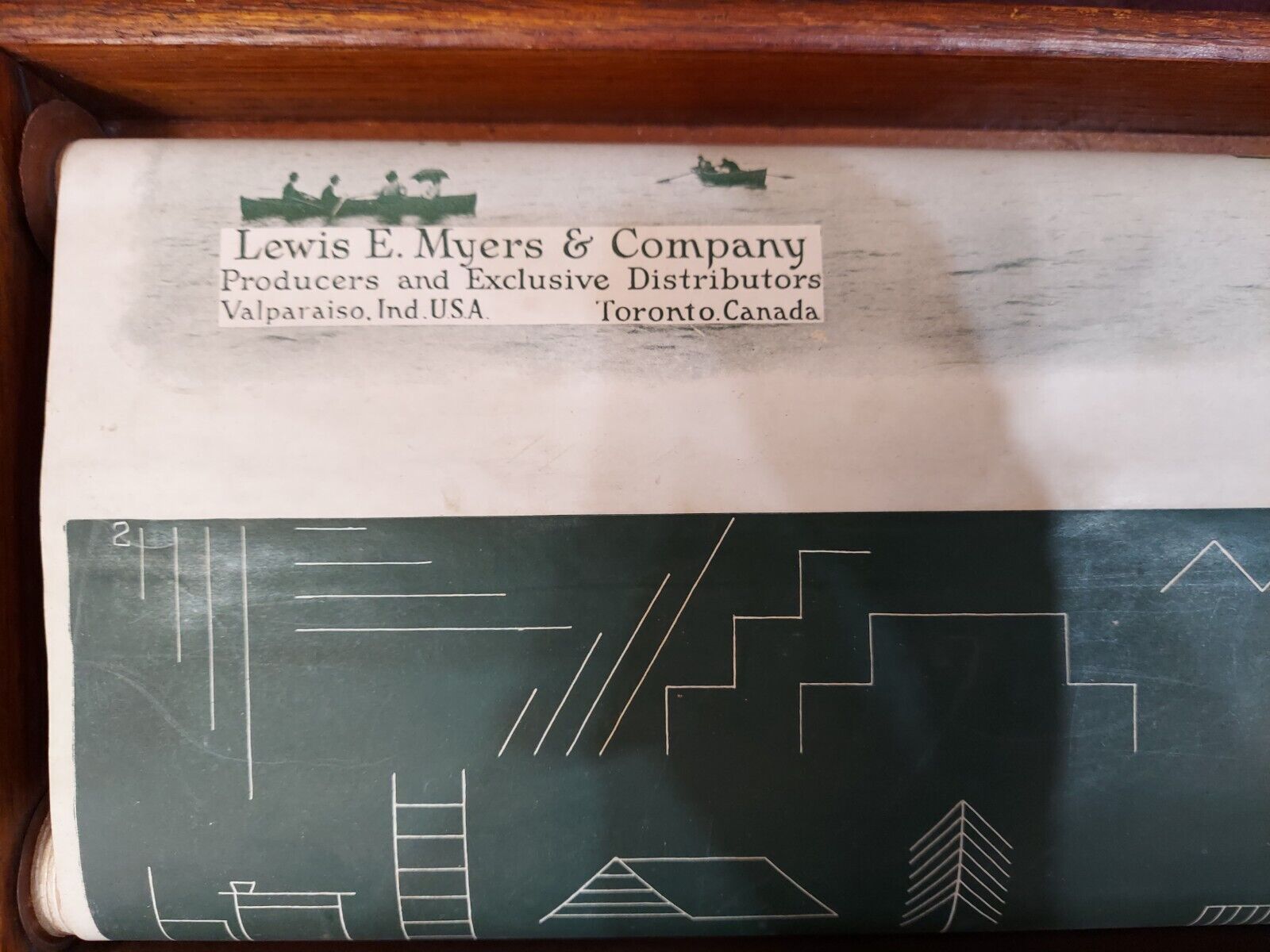 Antique Teachers Travel Desk Chalkboard Scroll Meyers And Co. 1900's